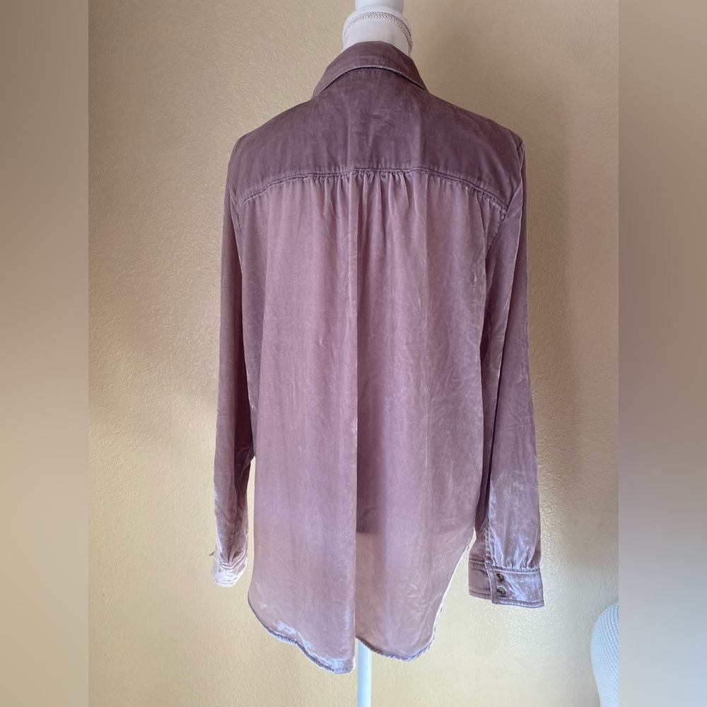 Pilcro Anthropologie Velvet Button Down Shirt - Picture 4 of 6